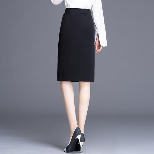 KPZ-KPJX92066半身裙女秋冬季高腰中长款包臀裙显瘦开叉一步裙职业包裙 商品图3