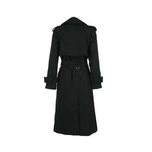 BURBERRY 巴宝莉 女士大翻领羊毛华达呢风衣 深绿色 8003620 A1277 商品图1