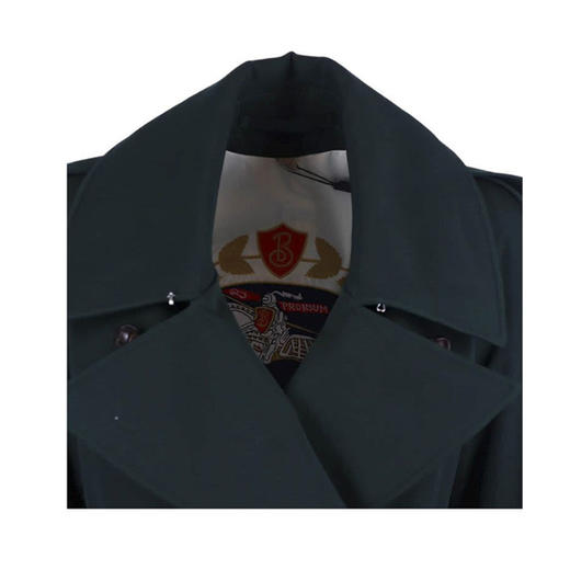 BURBERRY 巴宝莉 女士大翻领羊毛华达呢风衣 深绿色 8003620 A1277 商品图4