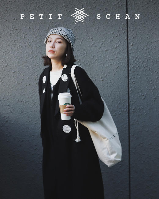 【双倍积分】PETIT SCHAN小闪 CLO#008 Overdyed 重生 涂鸦波点假两件翻立领两穿日本材质针梭拼接大衣 商品图11