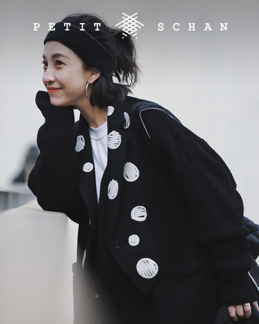 【双倍积分】PETIT SCHAN小闪 CLO#008 Overdyed 重生 涂鸦波点假两件翻立领两穿日本材质针梭拼接大衣 商品图14