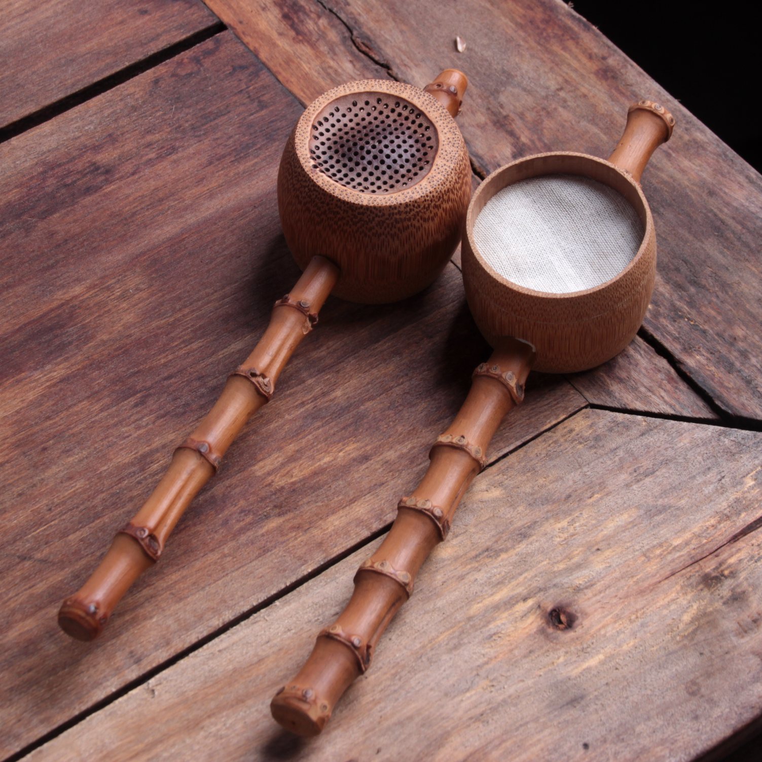 茶道配件茶漏日式竹鞭茶漏