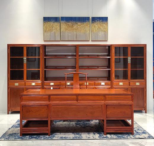 红桥红  家具严选  缅甸花梨（大果紫檀）  【书房六件套】 商品图0