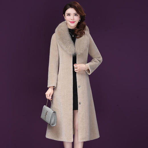 NYL-686375羊剪绒大衣中长款颗粒皮外套仿狐狸毛领2020新款妈妈冬装加厚 商品图1