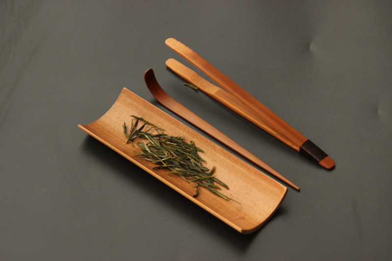 茶道配件茶则碳化竹制茶则三件套