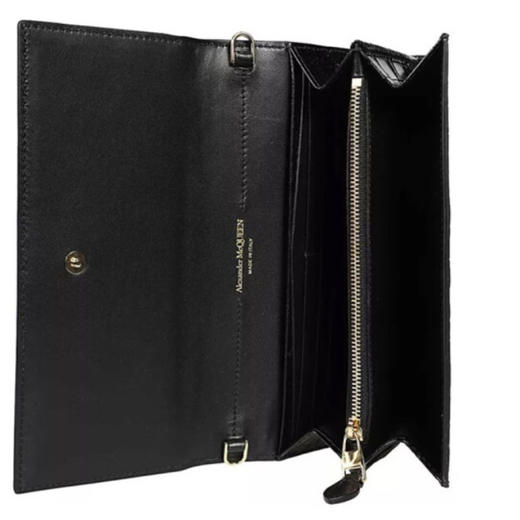 ALEXANDER MCQUEEN 亚历山大.麦昆 女士鳄鱼压纹皮革迷你斜挎单肩骷髅包 黑色 632031 1JM0G 1000 商品图3