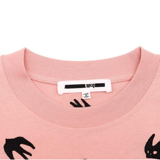 MCQ 麦昆 年秋冬新品女裙粉红色飞燕刺绣棉质宽松连衣裙 粉色 583307 ROR60 5701 商品图2