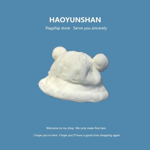 帽子女冬季可爱软妹毛球豹纹毛绒渔夫帽韩版保暖百搭学生耳朵盆帽 商品图4