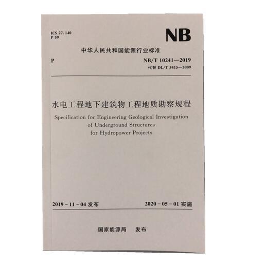 水电工程地下建筑物工程地质勘察规程（NB/T 10241-2019） 商品图0