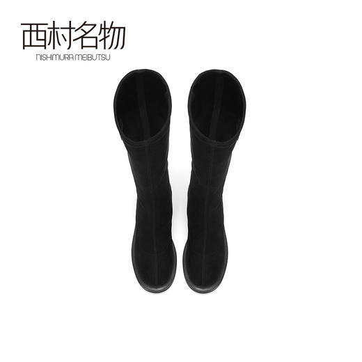 西村名物2020冬季新款瘦腿长靴长筒靴净版纯色气质时尚高筒袜靴女X20DQ41671 商品图2