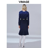 售罄下架-VIMAGE纬漫纪冬款气质V领显瘦收腰包臀鱼尾羊毛呢连衣裙V1407047 商品缩略图3