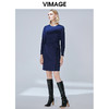 VIMAGE纬漫纪冬款洋气显瘦舒适保暖纯羊毛收腰长袖连衣裙V1407046 商品缩略图0