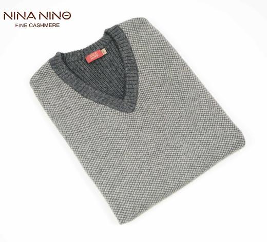 v领提花套背 酒红/灰色