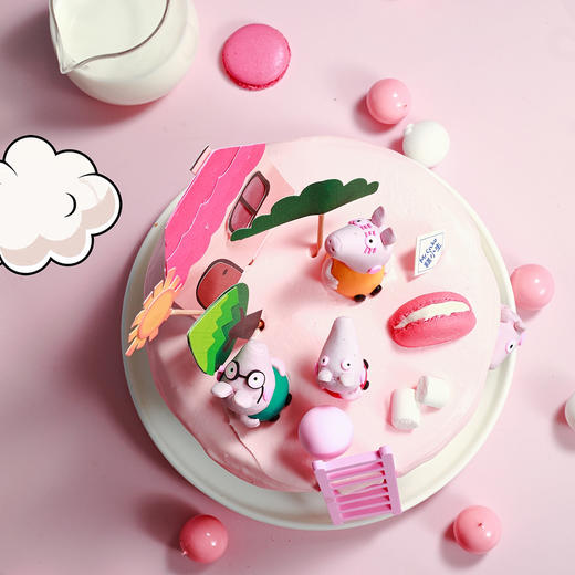 新品【小猪佩奇】鲜奶蛋糕，过生日最重要的当然是一家人在一起！（草莓布丁夹心） 商品图1