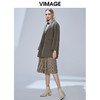 VIMAGE纬漫纪冬款时尚双排扣直筒显瘦羊毛呢大衣女外套V1414012 商品缩略图1