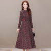 WE-JKL251 加绒加厚碎花中长款气质修身显瘦过膝优雅连衣裙女2020冬季新款 商品缩略图0