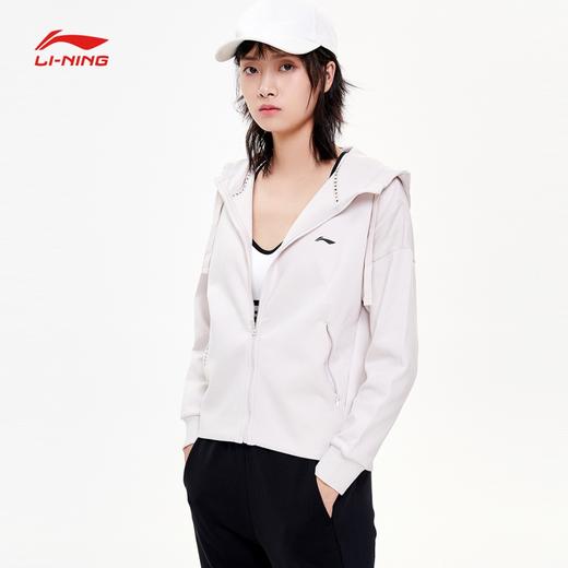 李宁女士舒适卫衣长袖连帽秋季针织训练运动服awdp374