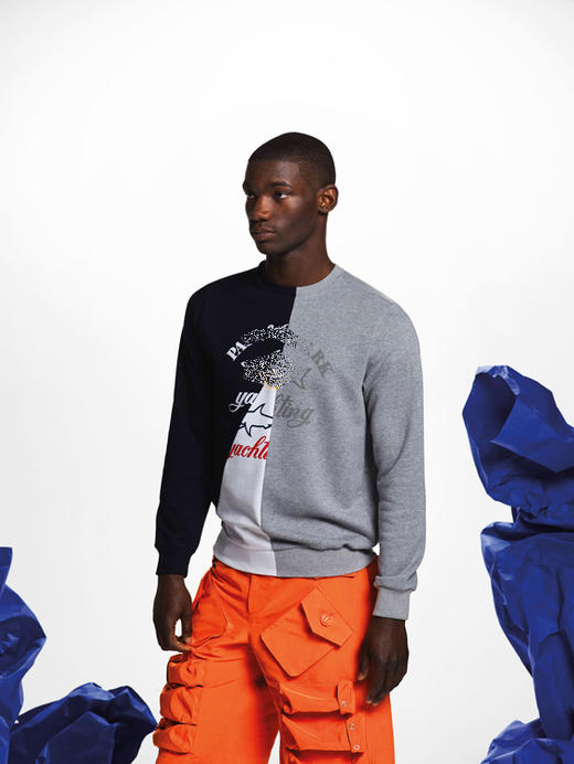 鲨鱼 新款拼色 纯棉 圆领卫衣 特惠 PSS88 商品图0