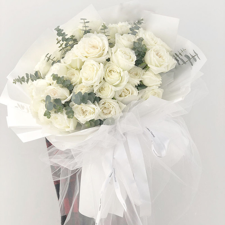 19朵33朵ins温柔风粉玫瑰白玫瑰仙女纱送女友老婆妈妈老师闺蜜朋友