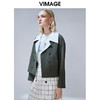 VIMAGE纬漫纪秋季新款经典翻领显瘦双排扣风衣短外套女上衣V1403002 商品缩略图1