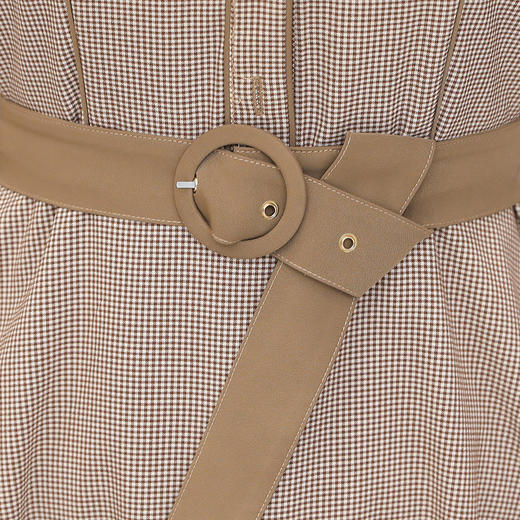 YX-YJ-ZN15时尚显瘦格纹连衣裙女2020年秋季新款气质高端轻熟风洋气A字裙 商品图3