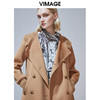 VIMAGE纬漫纪冬款时尚休闲拼接翻领宽松长款羊毛呢大衣女V1414003 商品缩略图2