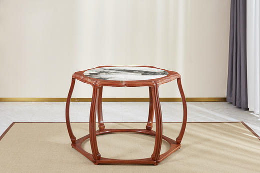 红桥红  家具严选  缅甸花梨（大果紫檀）  【木面/石面  海棠桌 七件套】 商品图9