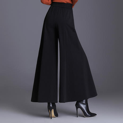 QZF-JYS1107秋冬新品时尚阔腿裤女高腰显瘦大裤脚甩裤显瘦九分百搭裤裙 商品图3