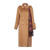 VIMAGE纬漫纪冬款英伦翻领格纹拼接连帽收腰羊毛呢大衣女V1414001 商品缩略图4