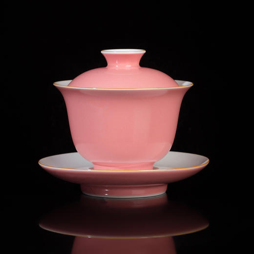 颜色釉三才盖碗