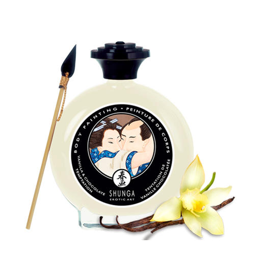 【新品来袭】春画SHUNGA人体情趣彩绘巧克力涂鸦舔食全身成人夫妻房事前戏挑逗用具另类用品加拿大原装进口 草莓香槟味100ml 商品图3