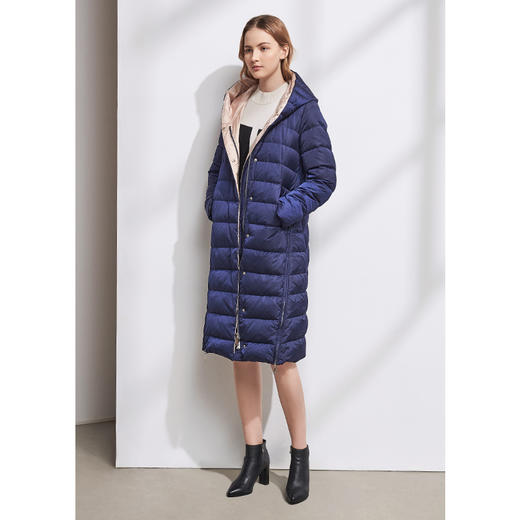 EITIE爱特爱冬季新款气质通勤加厚保暖直筒显瘦连帽羽绒服女6011709 商品图1