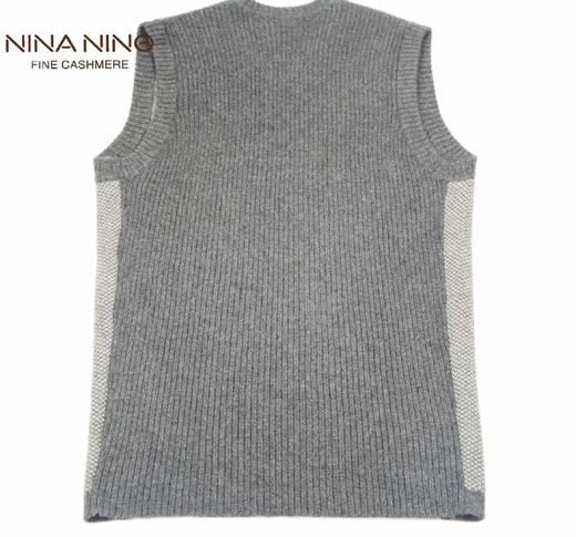 V领提花套背 酒红/灰色 商品图5