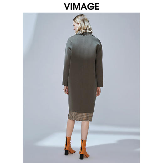 VIMAGE纬漫纪冬款洋气复古廓形直筒显瘦羊毛呢大衣女外套V1414013 商品图3