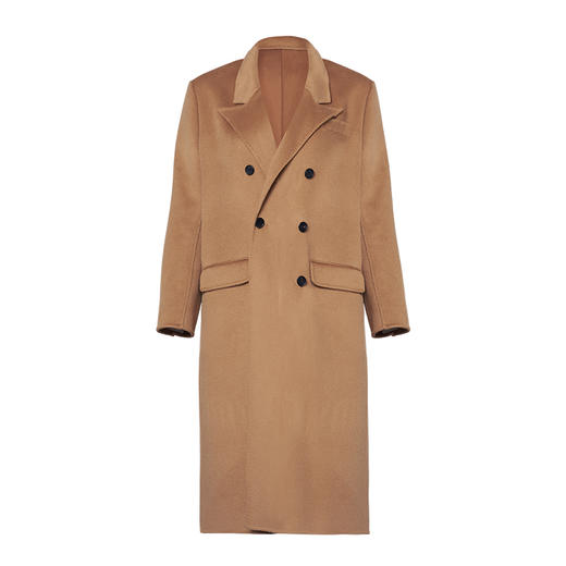 VIMAGE纬漫纪冬款挺括帅气宽松直筒双排扣羊毛呢大衣外套V1414004 商品图4