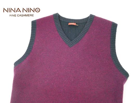 V领提花套背 酒红/灰色 商品图3