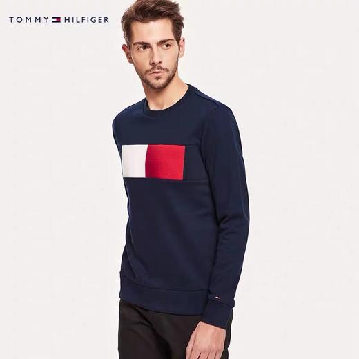 特价不退不换tommy 红白蓝撞色图案logo标识毛圈棉男士卫衣 特价