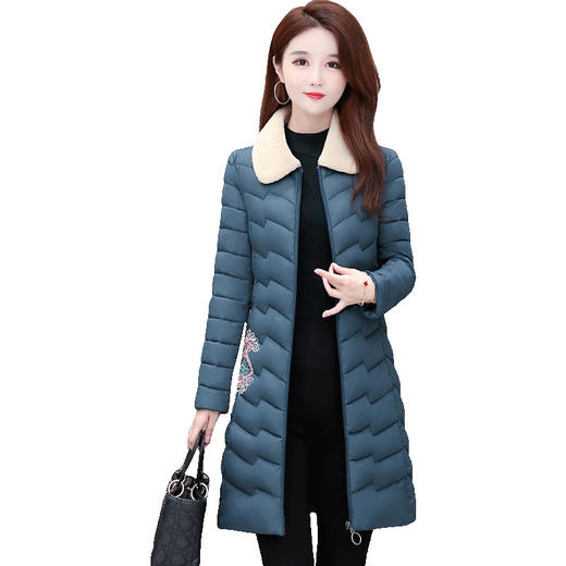 YX-RC2021时尚刺绣轻薄羽绒棉服冬装修身保暖棉衣棉袄外套 商品图4