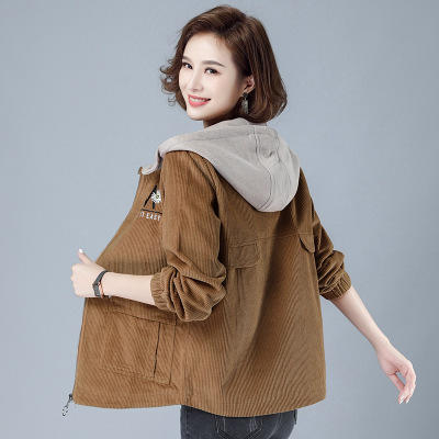 ht- 506 灯芯绒外套女2020年春秋季新款宽松休闲短款条绒上衣百搭夹克