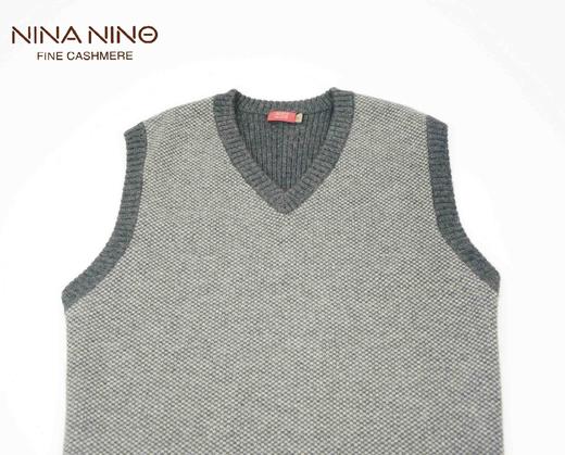 V领提花套背 酒红/灰色 商品图6