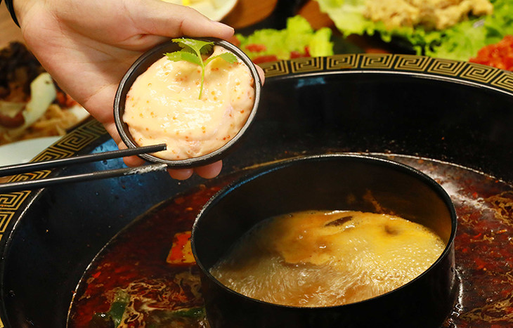 鲜冻q弹飞鱼籽鱼豆花原味豆花蟹黄鱼豆花