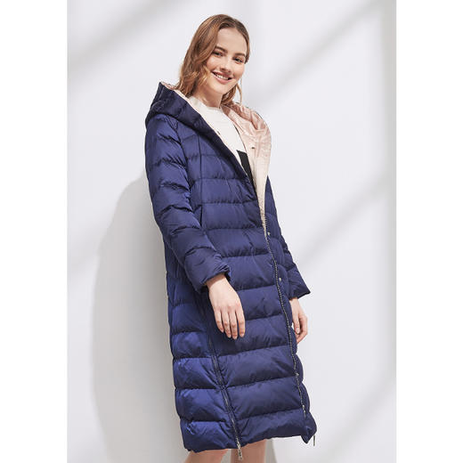 EITIE爱特爱冬季新款气质通勤加厚保暖直筒显瘦连帽羽绒服女6011709 商品图2