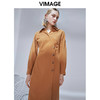 VIMAGE纬漫纪品牌女装新款气质翻领斜襟单排扣修身连衣裙V1407042 商品缩略图0