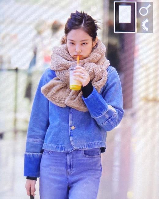 JENNIE同款 小熊帽子围巾 杏色/棕色 冬天超暖和还好看 商品图2