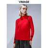 VIMAGE纬漫纪秋冬季新款半高领修身显瘦打底针织衫打底衫毛衣V1401011 商品缩略图2