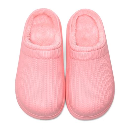 【时尚轻盈 防水保暖可外穿】保暖拖鞋 亲子款 舒适保暖 防水耐脏 加厚鞋跟 易清洗鞋面 防滑鞋底 毛绒内里可翻出晾晒 多种颜色可选绿色37-38拍下三天后发出 商品图4