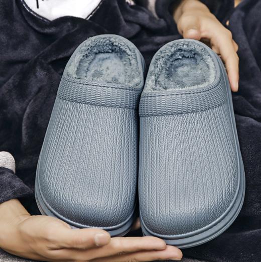 【时尚轻盈 防水保暖可外穿】保暖拖鞋 亲子款 舒适保暖 防水耐脏 加厚鞋跟 易清洗鞋面 防滑鞋底 毛绒内里可翻出晾晒 多种颜色可选绿色37-38拍下三天后发出 商品图2