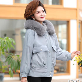 CH-13妈妈冬装加绒加厚洋气中老年妈妈短款羽绒棉服