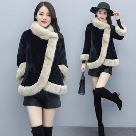 CQ  ZMFS20965时尚百搭仿毛皮草加厚皮毛一体外套