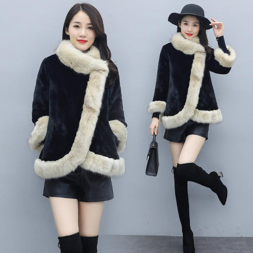 CQ  ZMFS20965时尚百搭仿毛皮草加厚皮毛一体外套 商品图0